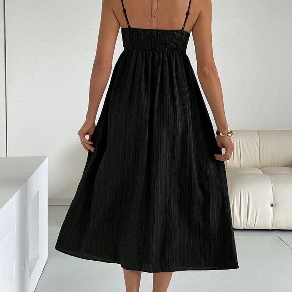 Black Casual Women's Boho Western Festival Cami Dress - Picture 4 of 8